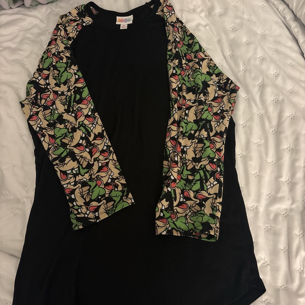 LuLaRoe Long Sleeve Top - Black with Goofy Sleeves